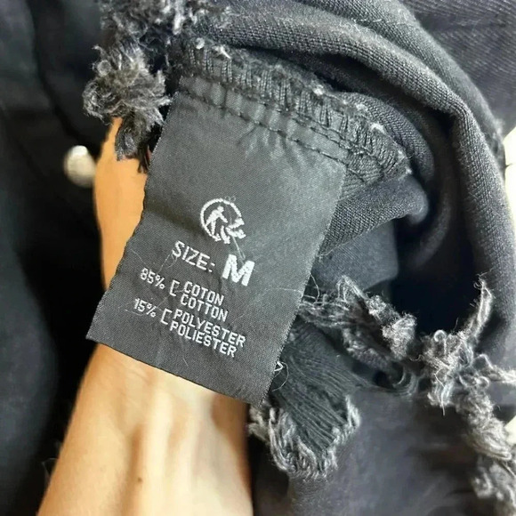 Nasty Gal Collection Size Medium Black Denim Shacket Jacket Coat Shirt - Picture 8 of 10